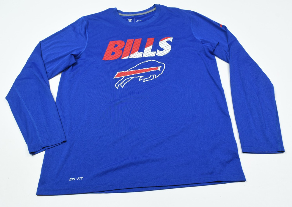 Nike Buffalo Bills Training Shirt Mens Large Blue Long Sleeve Pullover Dri-FIT
